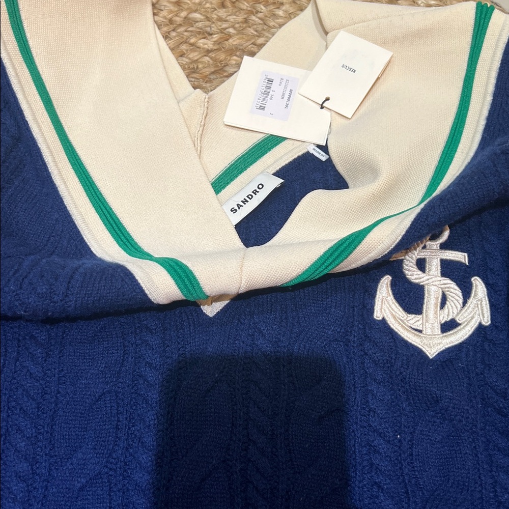 Sandro Guilhem Cable Knit Jumper Size 2 - Picture 5 of 7